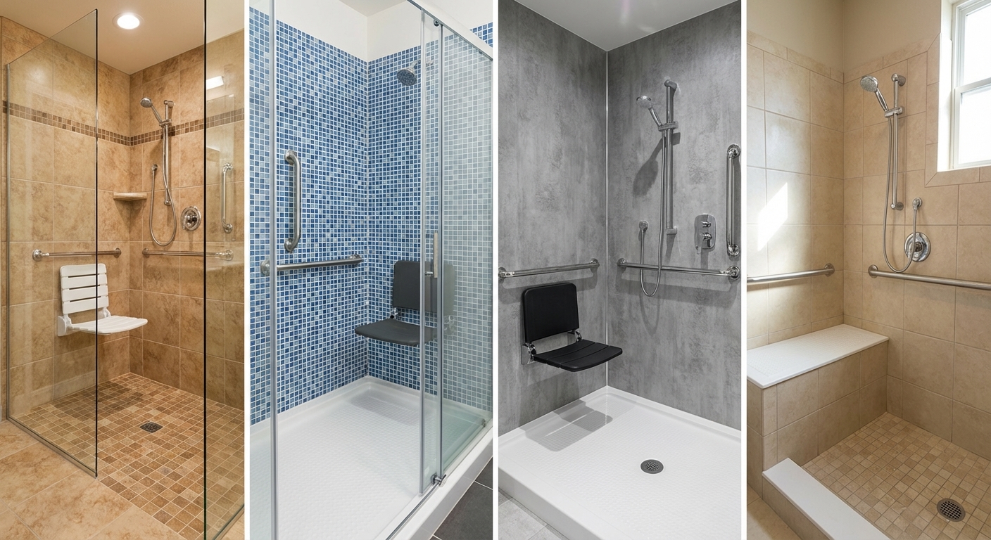 Réalisations installation douche senior — avant après